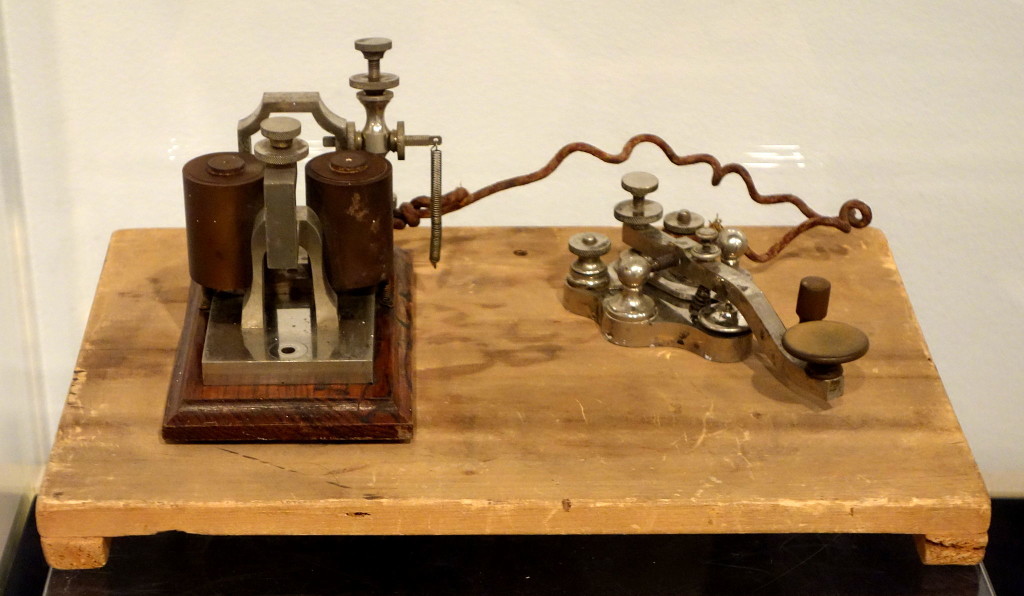 A telegraph key and sounder
