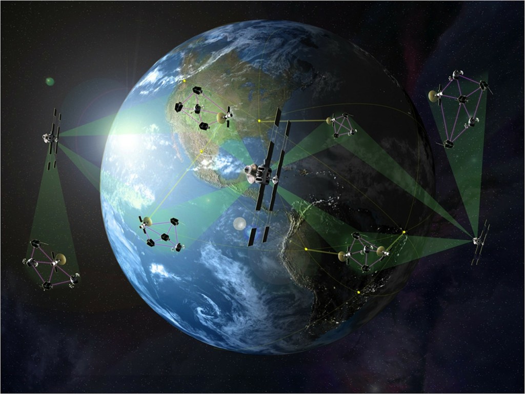 Satellites used for glodal positioning circle the globe.