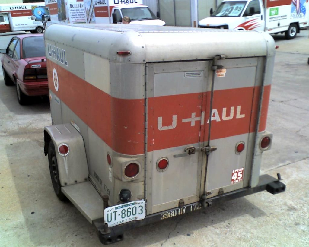 A U-Haul trailer is larger enough to carry furniture home from the store 